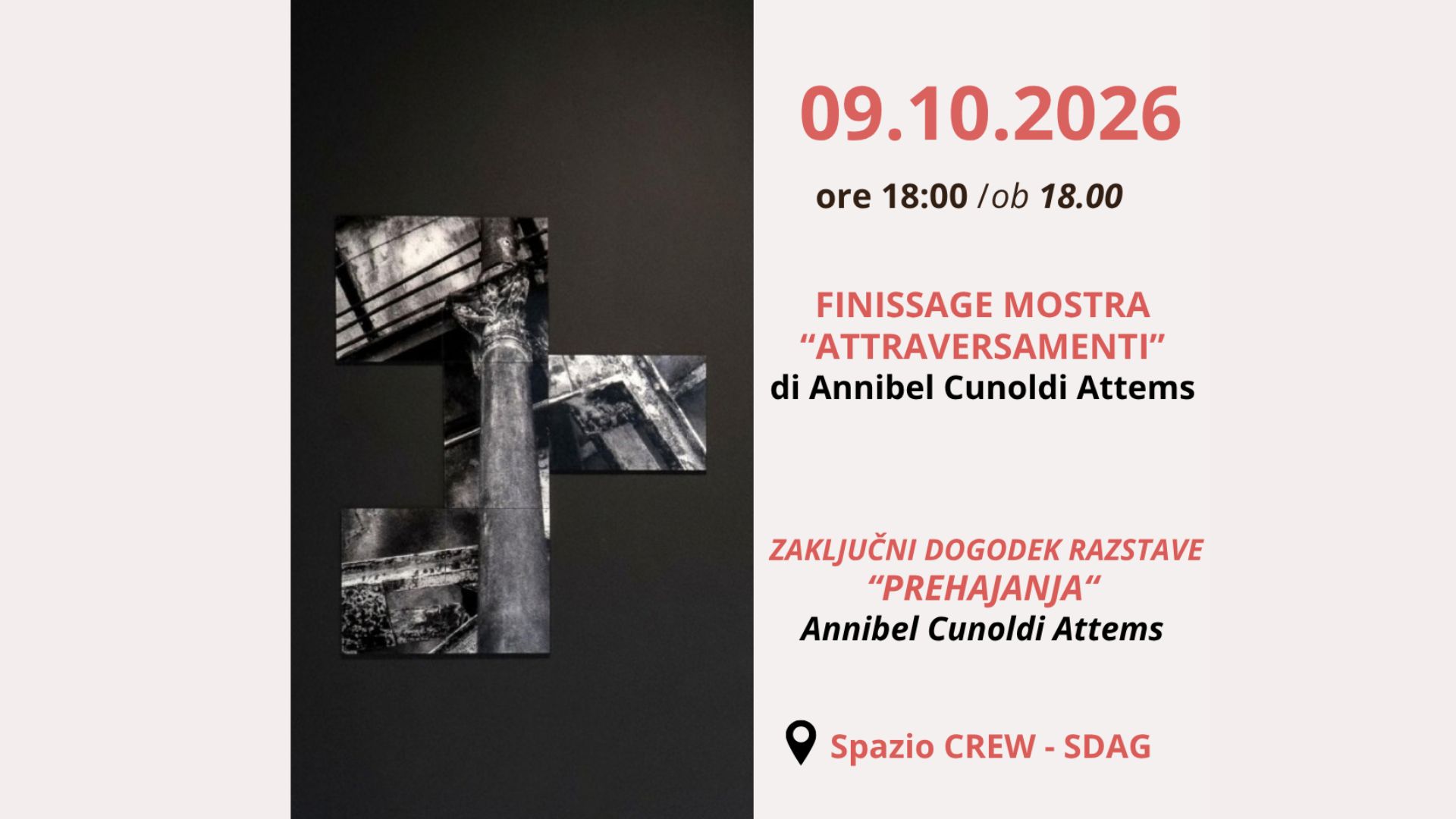 FINISSAGE E VISITA GUIDATA AD “ATTRAVERSAMENTI” DI ANNIBEL CUNOLDI ATTEMS